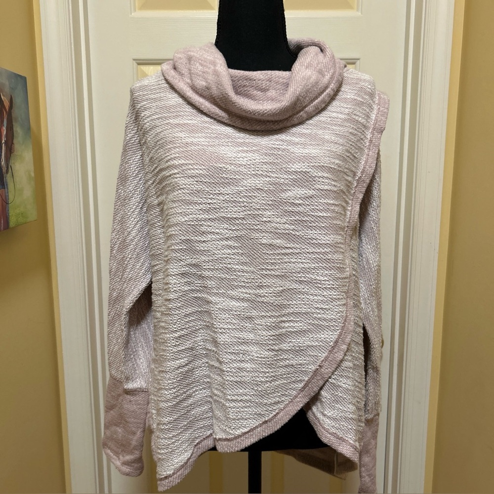 Calvin Klein Women's Cowl Neck Sweater in Light Pink and Cream